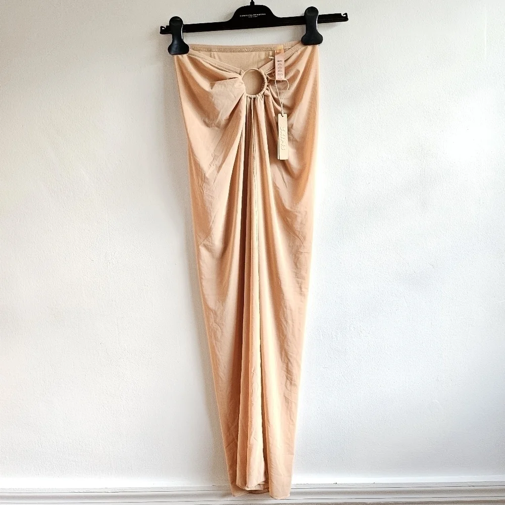 Skims Mesh Long High Slit Sarong Skirt Swim Beach Cover-Up NWT